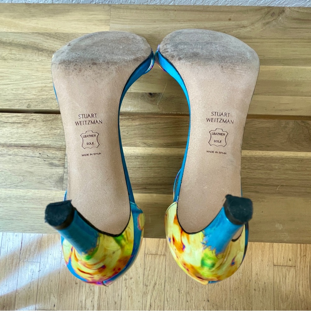 Stuart Weitzman, Blue Muli Color, Nudist Heel, Size 8.5 - Picture 8 of 12